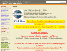 Tablet Screenshot of lioncitytoastmastersclub.com